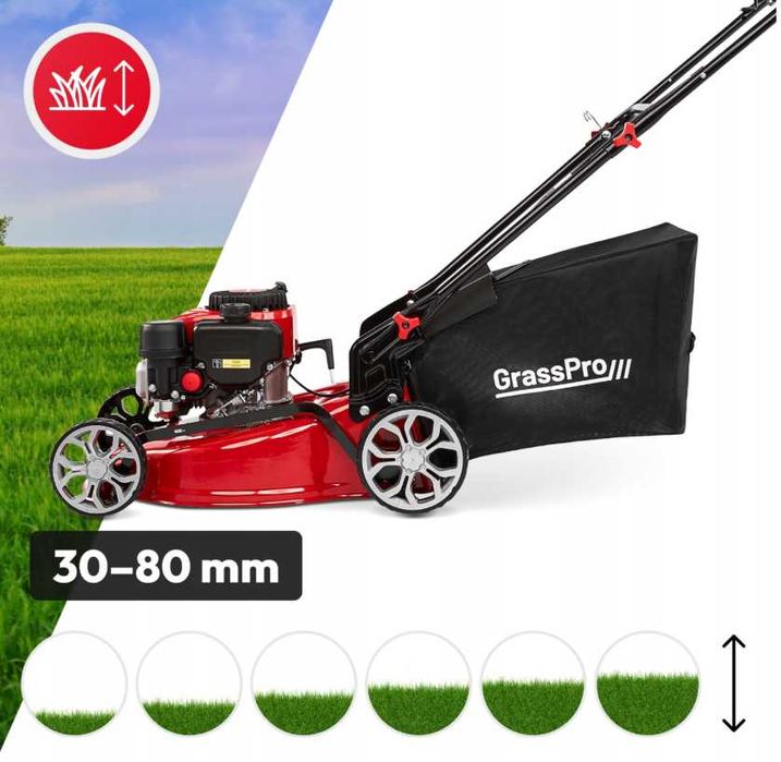 Бензинова газонокосарка GrassPro GP500 мульчування 46 см 200 см³ 70 л