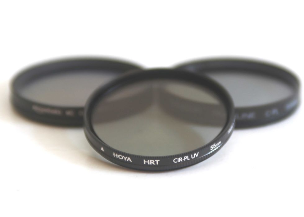 Filtros polarizadores de 55mm e de 58mm