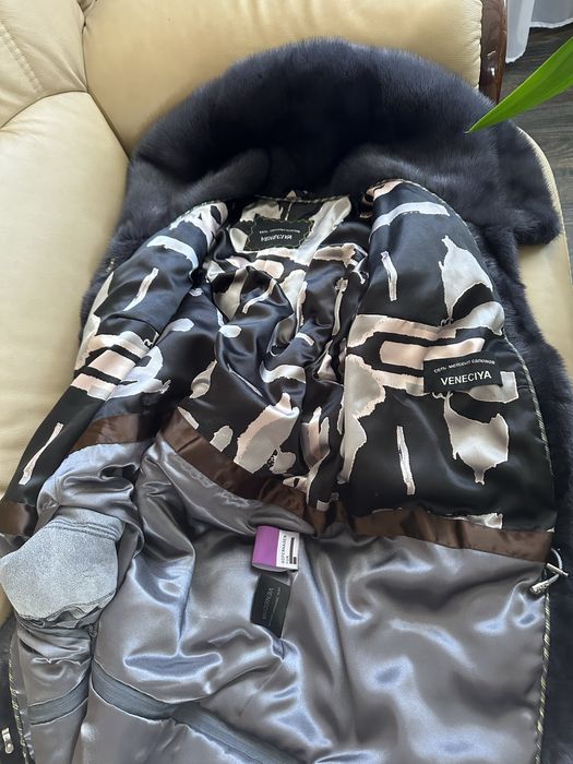 Рр 48.  Норковая шуба ‘сирень’ Италия! !