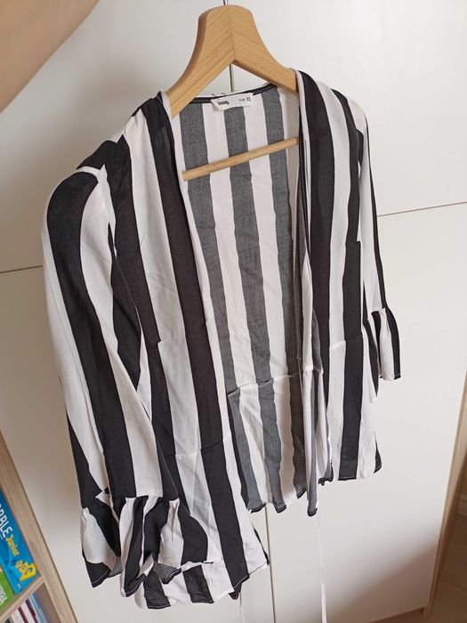 Koszula w paski wiązana boho Sinsay XS 34