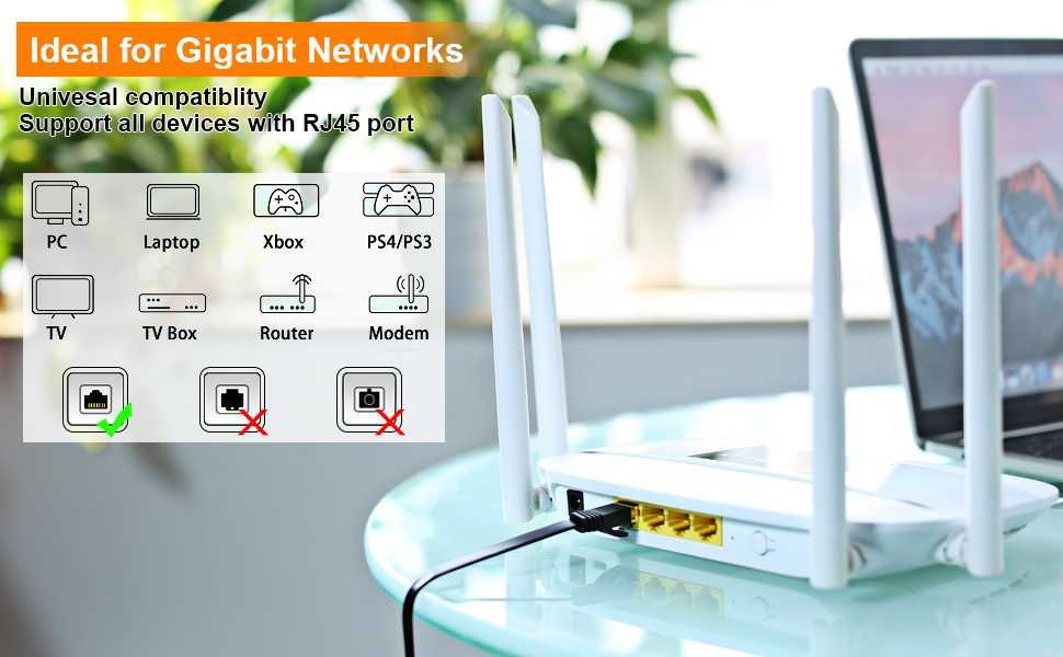 Ethernet Cat 6 UTP плоский высокоскоростной сетевой кабель 0.5м