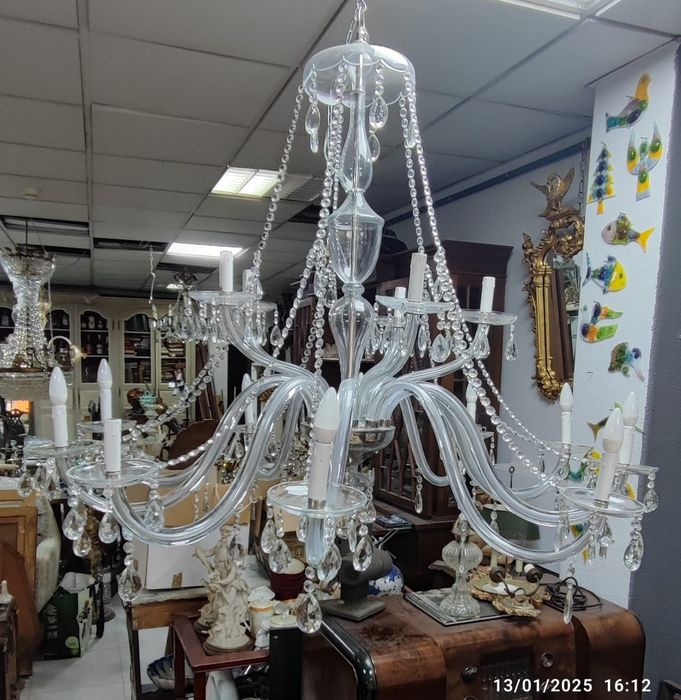 Última oportunidade! Lustre em vidro soprado 15 lúmens