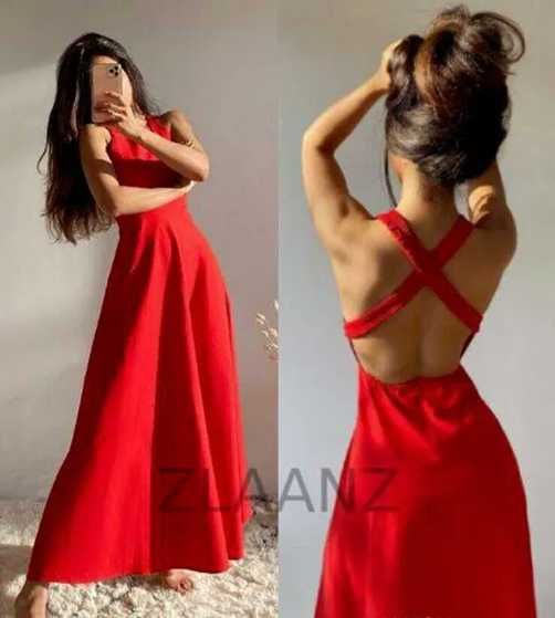 LUX, ZARA, Sukienka rozkloszowana, LEN/WISKOZA, XL