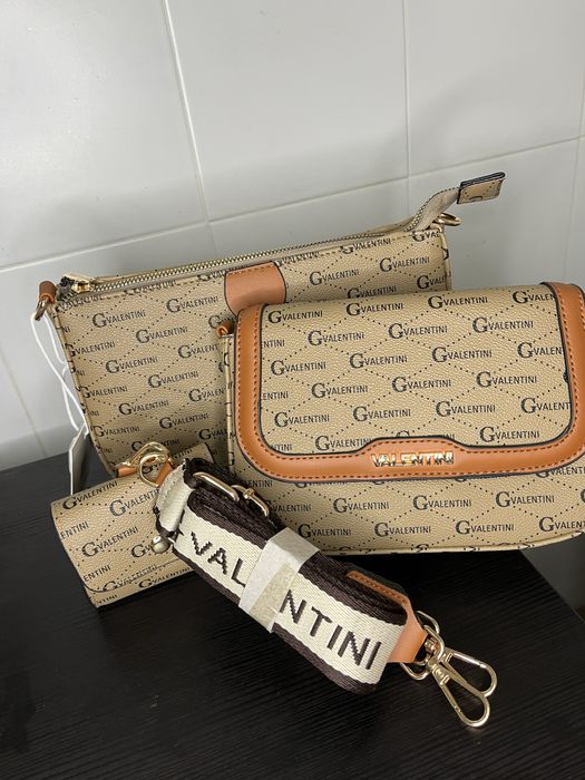 Conjunto GValentini Bege – Duas Malas com Alça Larga