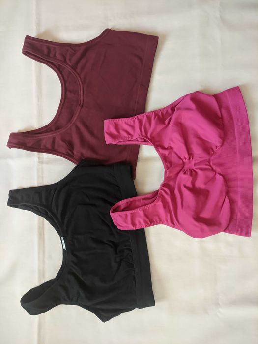 Лот 3шт. топ M L топи набором спортивний рожевий безшовний бюстгальтер