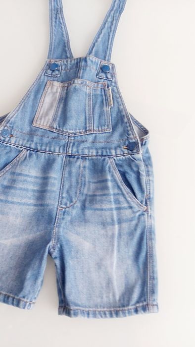 Spodnie Ogrodniczki ZARA r 92 18-24 m-ce Jak NOWE Miękki Jeans Krótkie