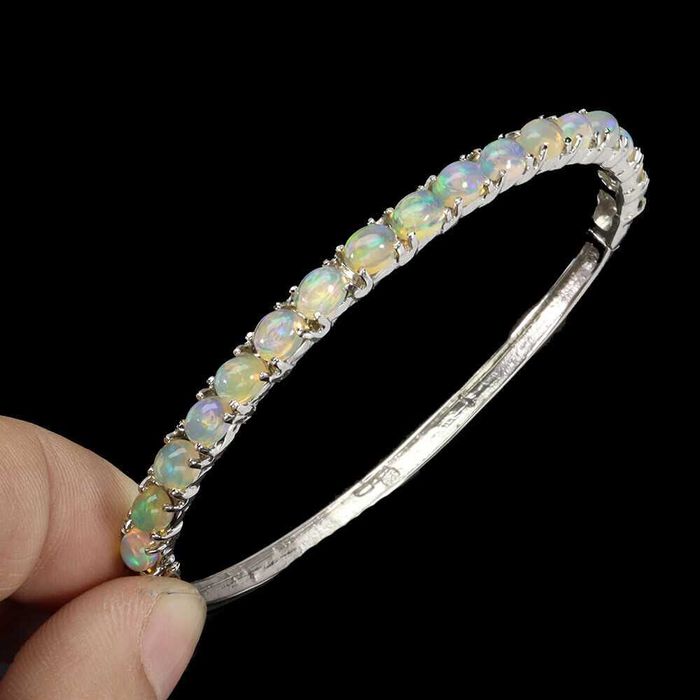 bransoletka bangle srebro 925 opale 9,85 g certyfikat