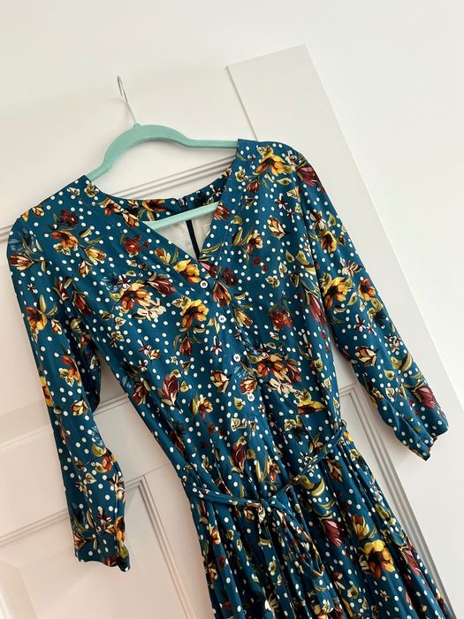 MARIE ZELIE piękna sukienka w kwiatki XS