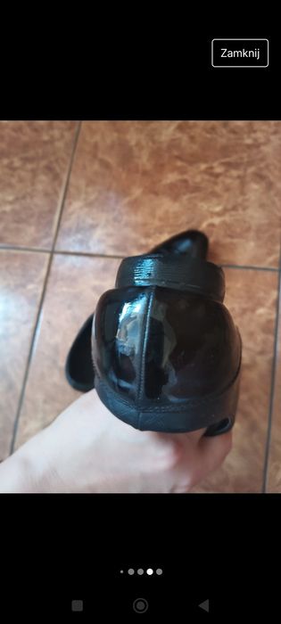 Czarne lakierowane mokasyny, 40