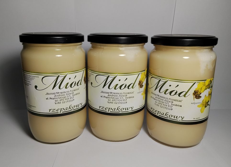 Miód rzepakowy naturalny, 1 kg i 1,2 kg