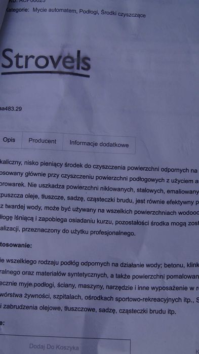 Strovels A357 do posadzki betonu klinkieru terakoty kamienia żywic 10l