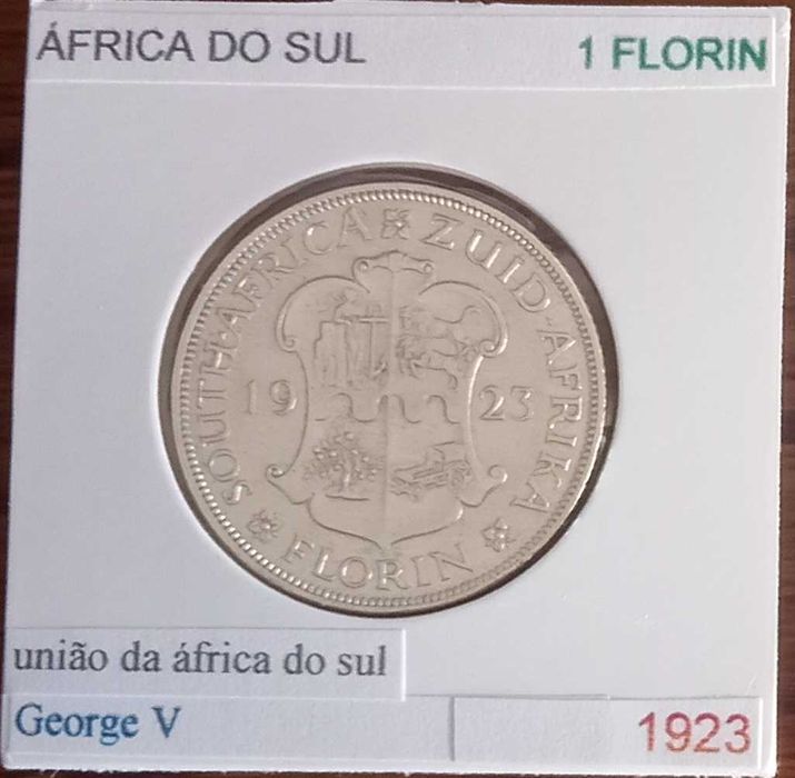África do Sul - - - 1 Florin  - 1923 - - - Moeda de Prata