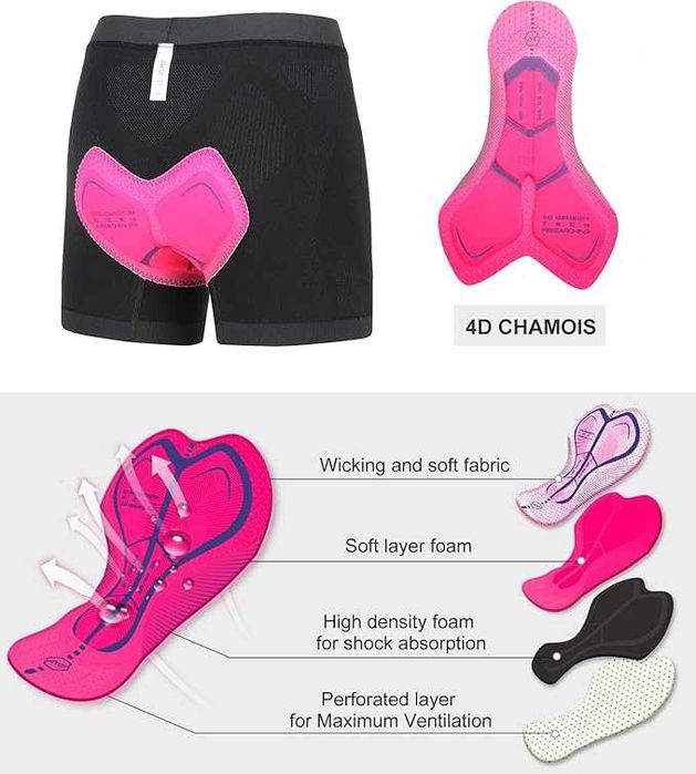 Calções de ciclismo femininos acolchoados 4D respiráveis (NOVO)