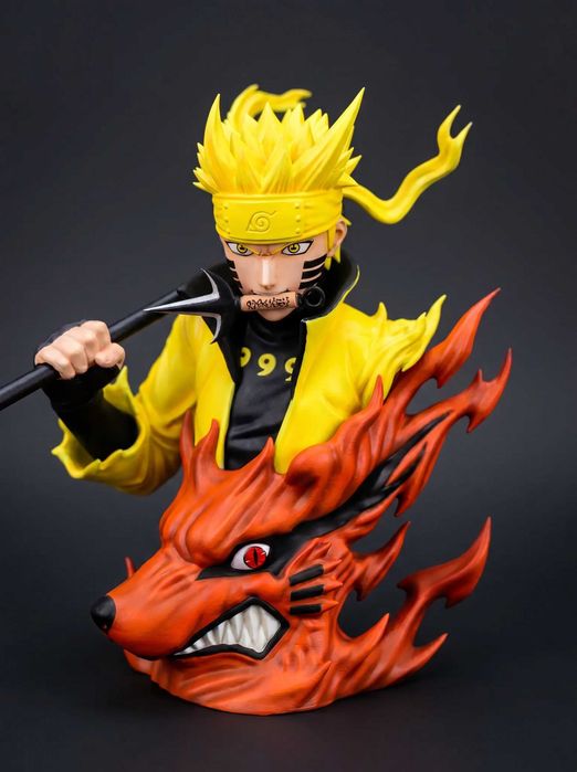 Naruto & Kurama – Busto Impresso em 3D e Pintado à Mão | NexoStudios