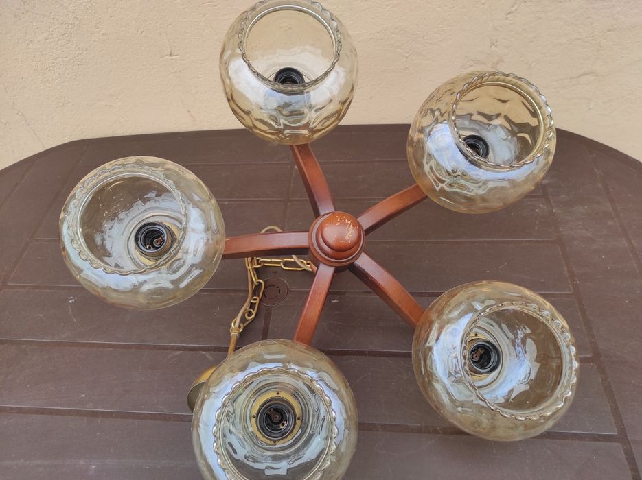 Lampa żyrandol stara prl