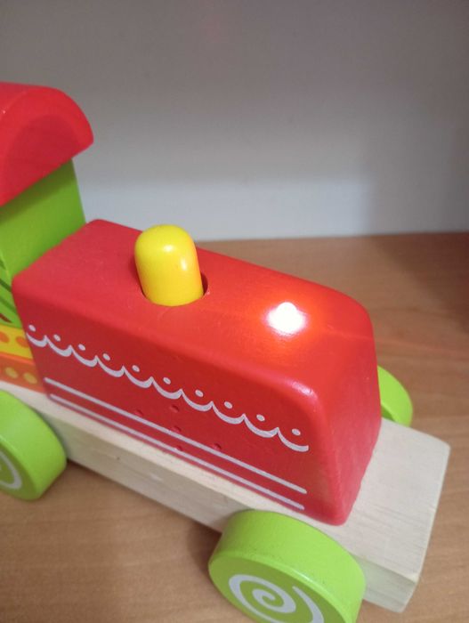 Інтерактивний дерев’яний паровозик конструктор сортер потяг Playtive