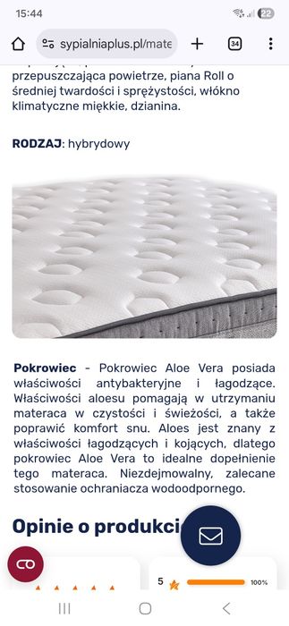 Materac Hamilton Cool Wool 140x200