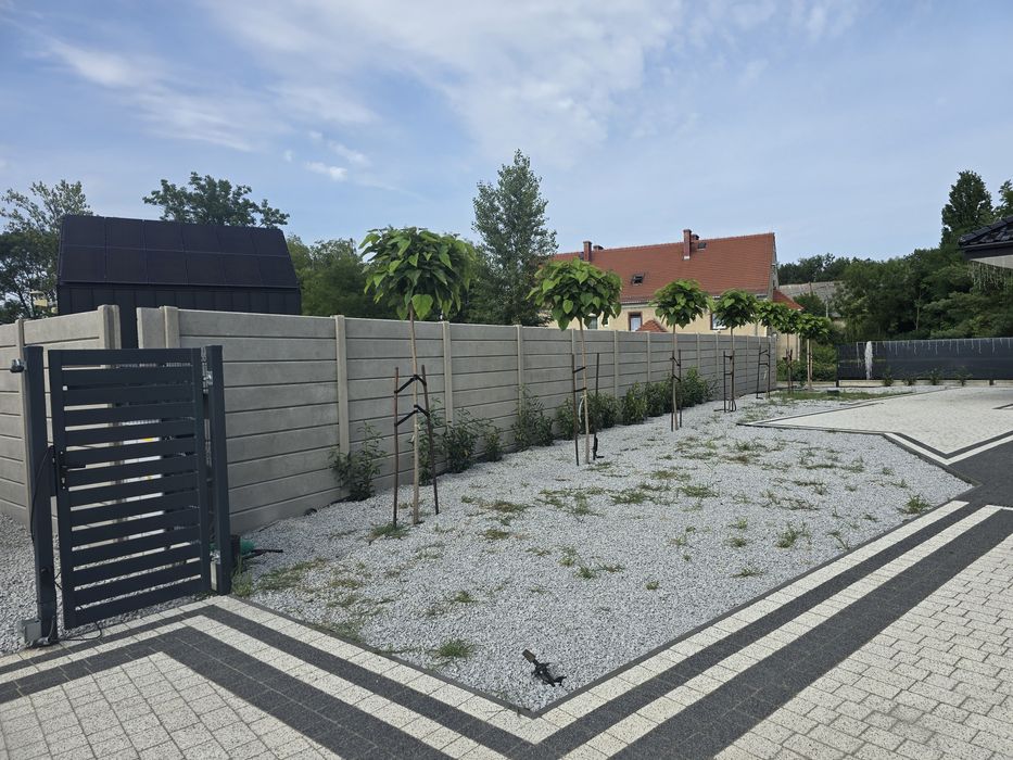 Ogrodzenie betonowe gładkie pełne 25cm palisada