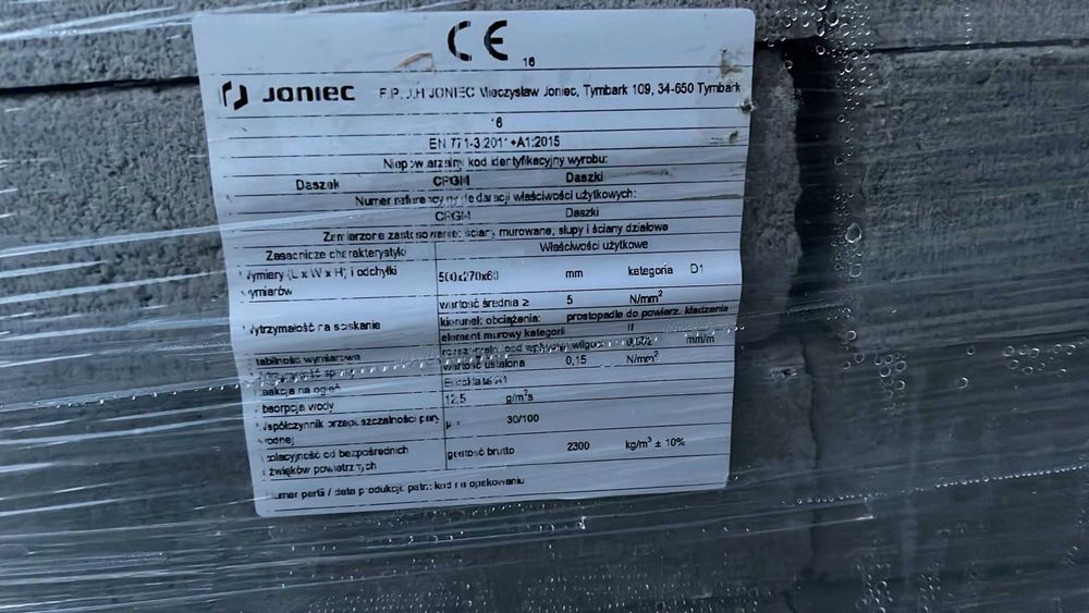Joniec Silver bloczki 38x22x16 daszki 50x27x6
