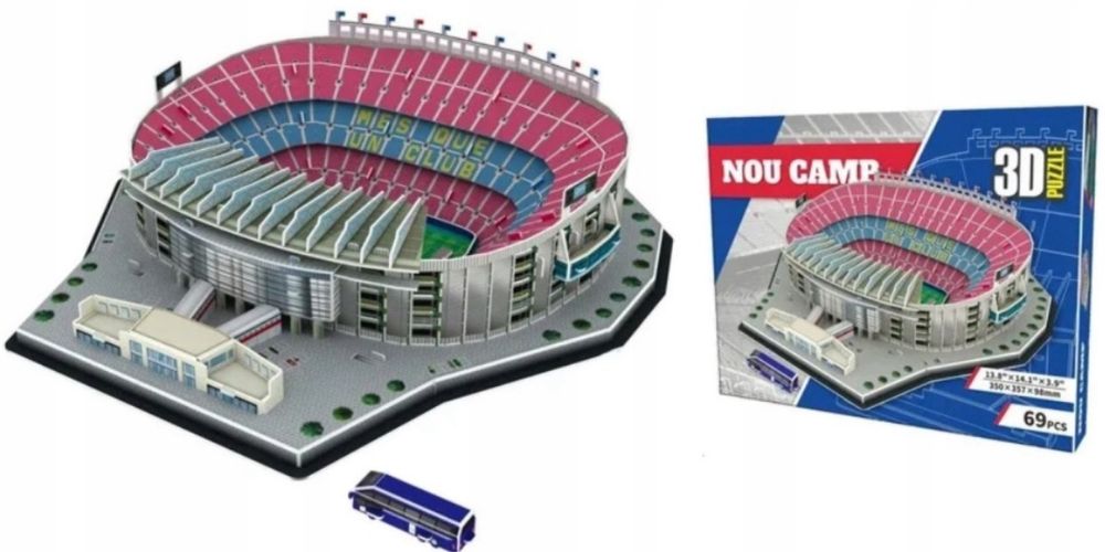 Puzzle 3D Fc Barcelona Camp Nou Stadion Piłkarski Duży Piłka Nożna