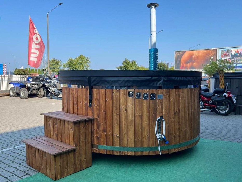 Balia bania  jacuzzi ogrodowe całoroczne opalane drewnem masaż 6-8 os