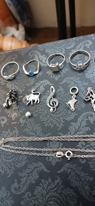 Серебрянные подвески,кольца