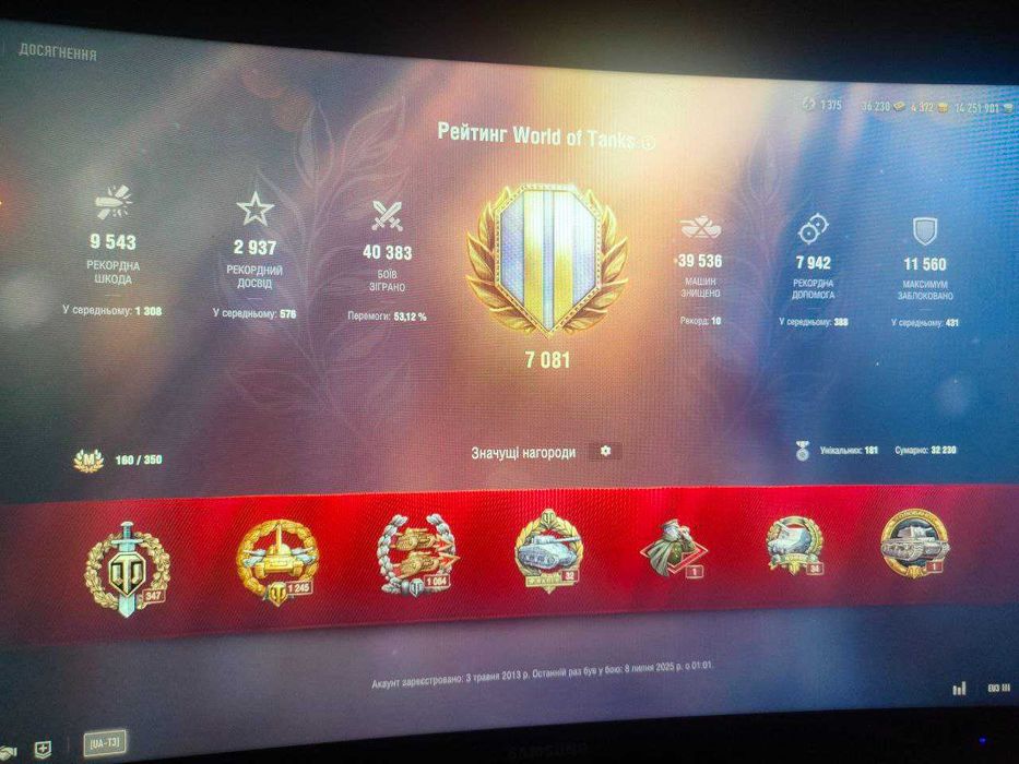 Продам  аккаунт World of Tanks