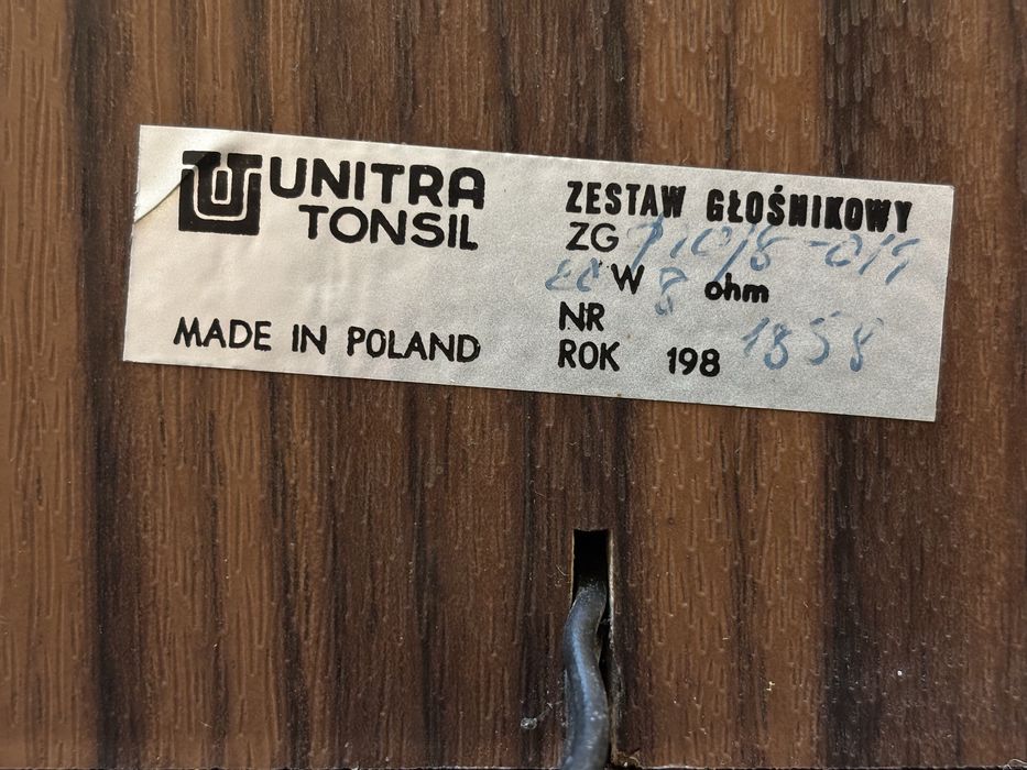 Kolumny głośnikowe Unitra Tonsil ZG10C11 20w 8 ohm