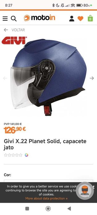 Capacete Jet GIVI HPS X22 Planet Tam.S