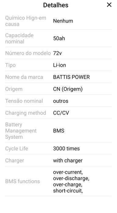 Bateria scooter 72v 50Ah