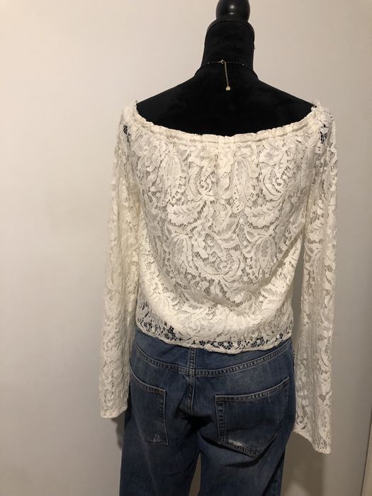 Bluzka hiszpanka h&m koronka w koronke koronkowa