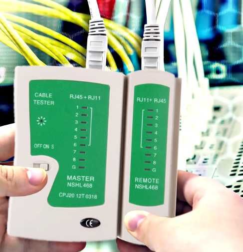 Testador de Cabos LAN RJ45-RJ12-RJ11