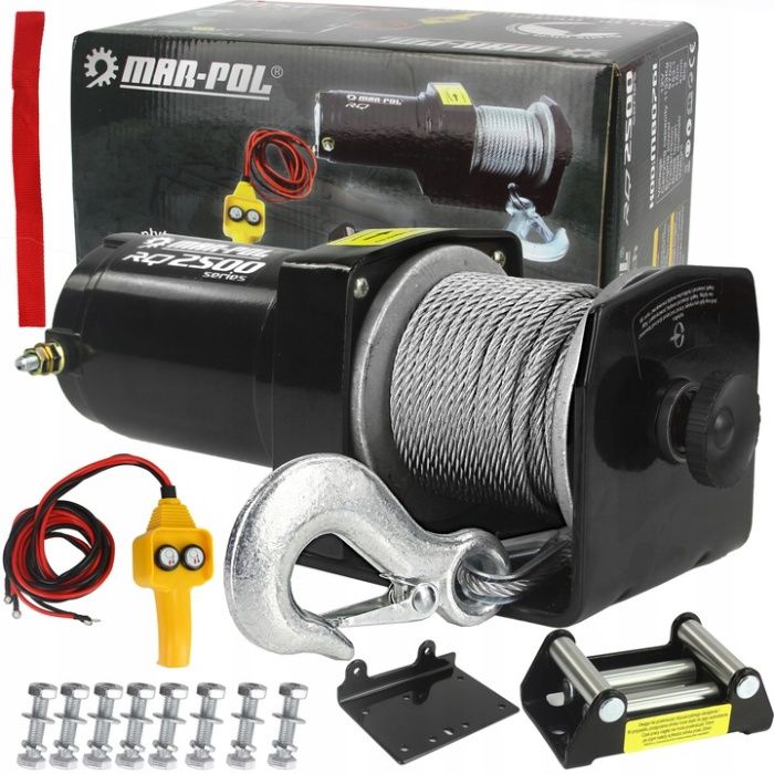 WYCIĄGARKA QUAD RQ2500 12V wciągarka płyta + rolki