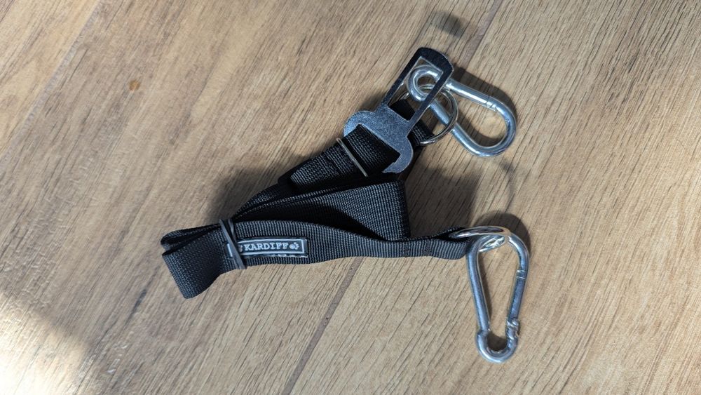 Szelki samochodowe dla psa i pas Kardiff niebieski