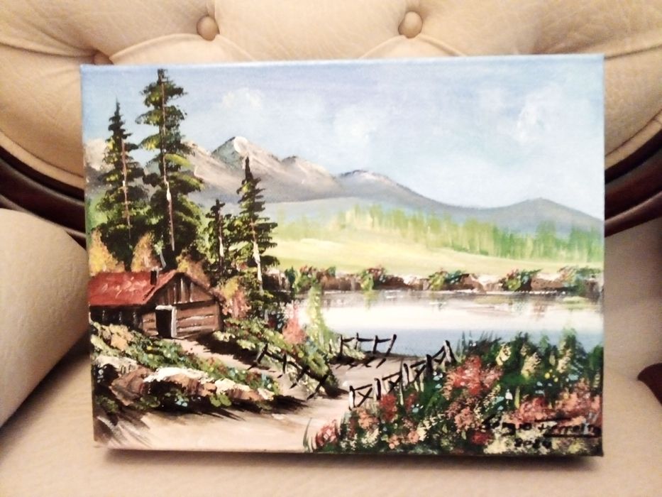 Quadro 4 estações, pintado à mão