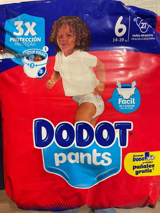 Fraldas dodot e continente tamanho 6