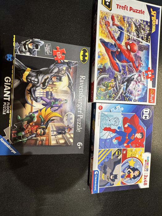 Puzzle Batman+ Superman+Spiderman 3 szt.