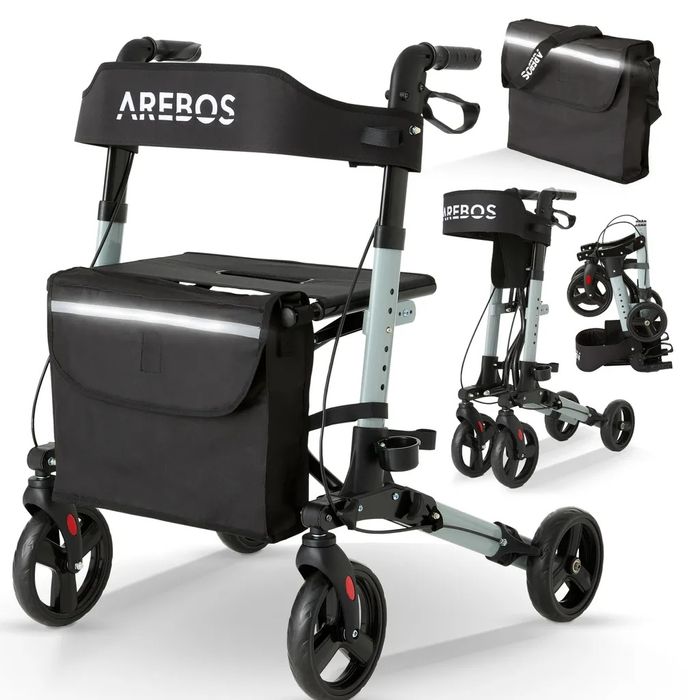Chodzik rollator Arebos czarny nowy inwalidzki