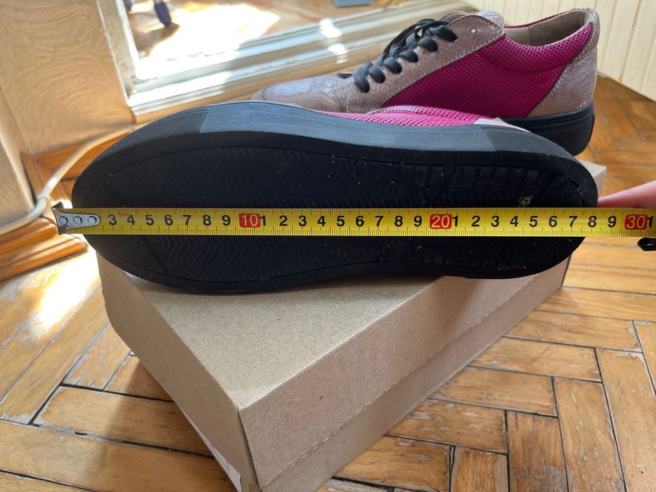 Кожаные кеды на платформе