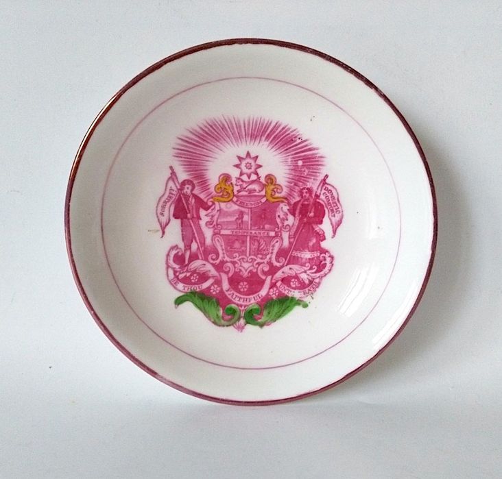 Spodek trzeźwość Temperance star ceramika unikat antyk zabytek