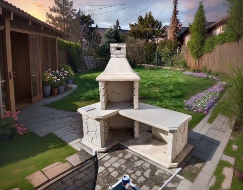 Solidny grill betonowy - nowoczesny design, trwała konstrukcja