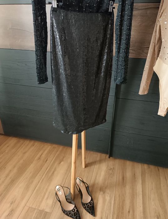 Spódnica cekinowa 36 S S/M cekiny midi