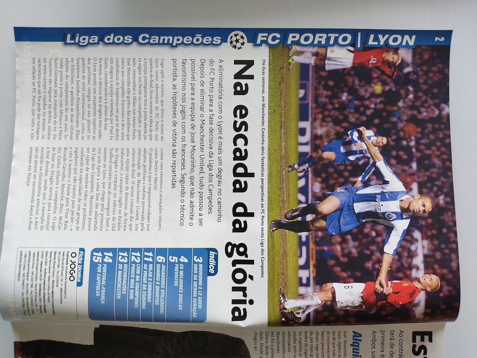 Programa do FC Porto Lyon liga dos campeões 2003/2004