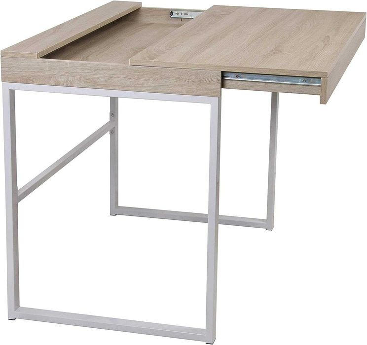 Secretária 100x60cm, extensível cor de carvalho.