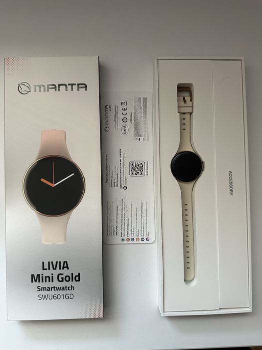 Smartwatch damski zegarek manta livia złoty sportowy