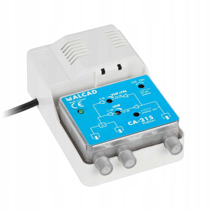 Wzmacniacz antenowy 12V CA-215 ALCAD 2 TV VHF UHF