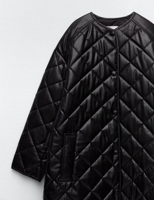 Нове пальто Zara оверсайз (екошкіра)