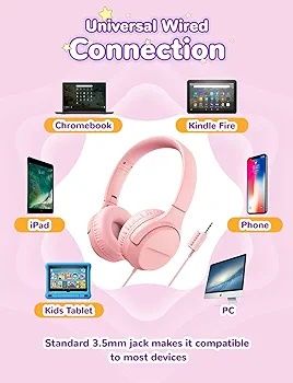 Słuchawki przewodowe dla dzieci iclever hs23 róż ogranicznik głośności