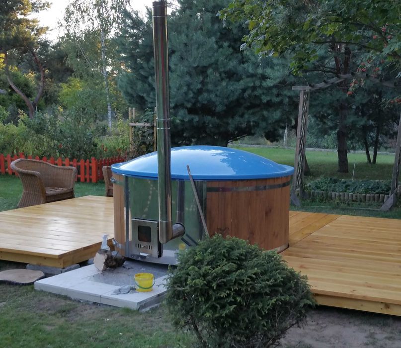 Gorąca Beczka Balia Kąpielowa Piec Zintegrowany Sauna Beczka Bania
