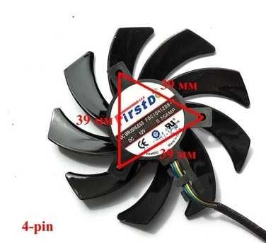 XFX MSI FAN 93 95 mm вентилятор видеокарты 4 pin CF1010U12S